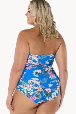 One Pieces^Capriosca Florida Twist Bandeau One Piece Blue/multi