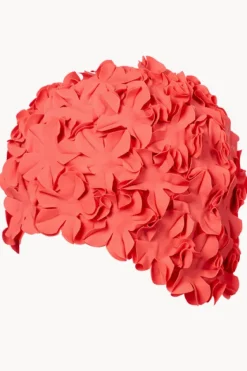 Swim Caps^3p Flower Rubber Swim Cap Hot pink