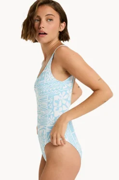 One Pieces^Roxy Flowers Wave One Piece Sky Blue