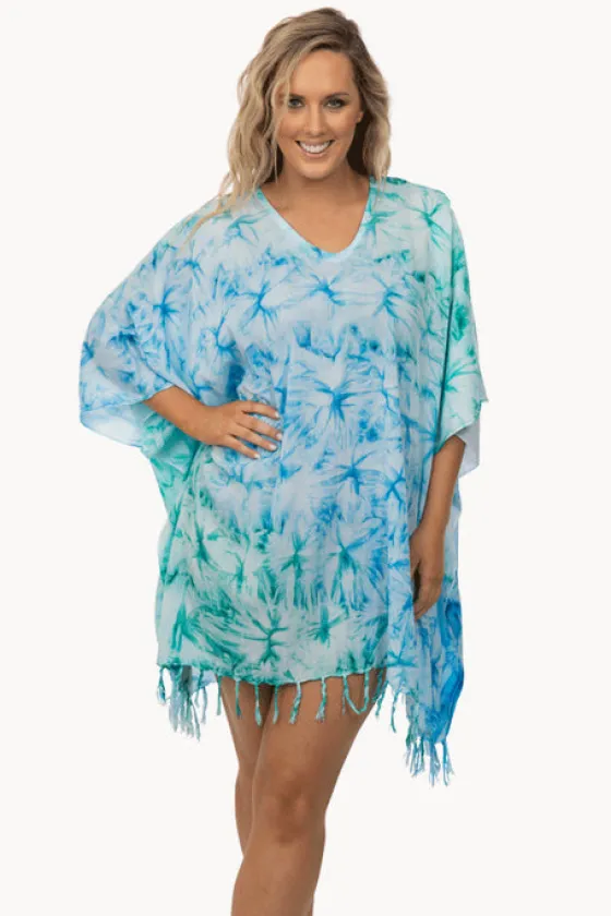 Overswim^Sundrenched Fluro Dye V Neck Cover Up Green