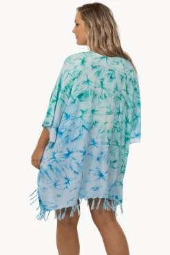 Overswim^Sundrenched Fluro Dye V Neck Cover Up Green