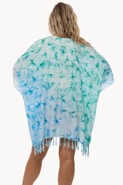 Overswim^Sundrenched Fluro Dye V Neck Cover Up Green