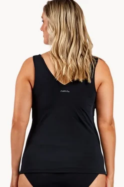 Tankini Tops^Funkita Form Still DD/E Zip Front Tankini Separate BLACK