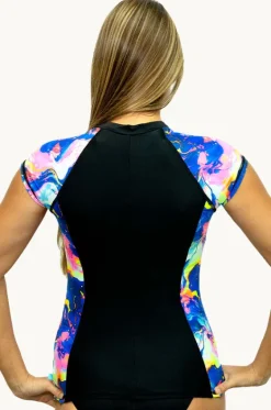 Rashies & Sunsuits^Salty Ink Galaxy Short Sleeve Suntop Black/multi