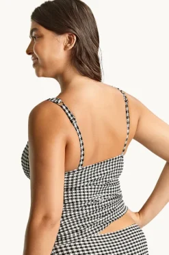 Tankini Tops^Panache Gingham Iris G Cup Balconette Singlet BLACK