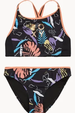 Bikini Sets^Roxy Girls Active Crop Set Black/Multi
