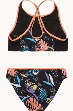Bikini Sets^Roxy Girls Active Crop Set Black/Multi