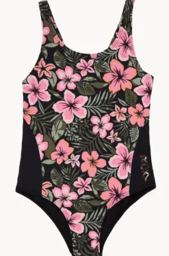One Pieces^Roxy Girls Active Floral One Piece Black/Pink