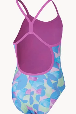 One Pieces^Speedo Girls Allover Digital V Back One Piece Multi