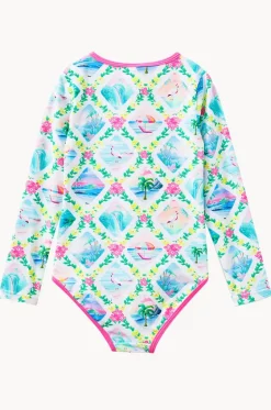 Rashies & Sunsuits^Milky Girls Aloha Sunsuit Pink/Yellow