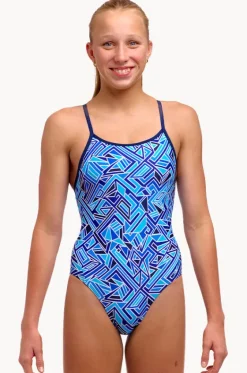 One Pieces^Funkita Girls Bits Diamond Back One Piece Blue
