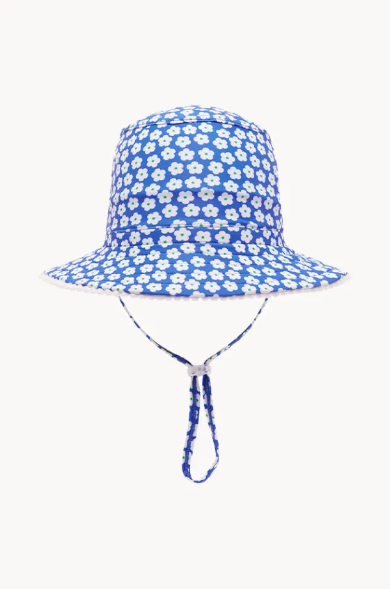 Hats^Babes In The Shade Girls Blue Daisy Sunhat Blue/white