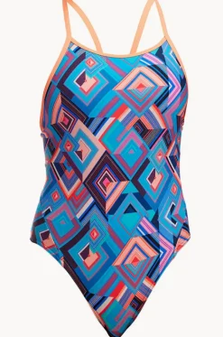 One Pieces^Funkita Girls Boxed Up Diamond Back One Piece Blue/coral