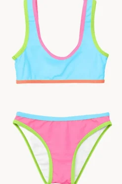 Bikini Sets^Snapper Rock Girls Candy Colourblock Crop Set Multi
