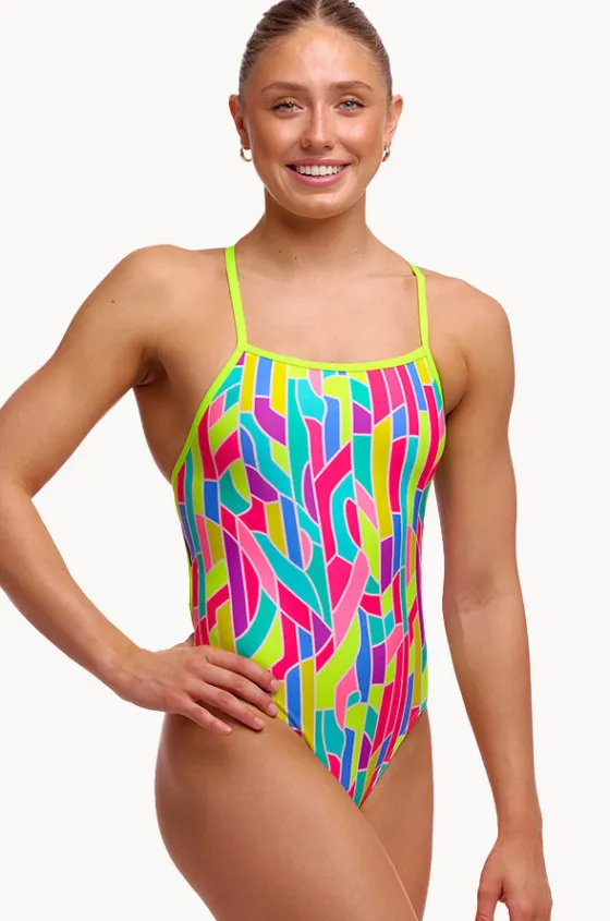 One Pieces^Funkita Girls Candy Cracks Tie Me Tight One Piece Multi