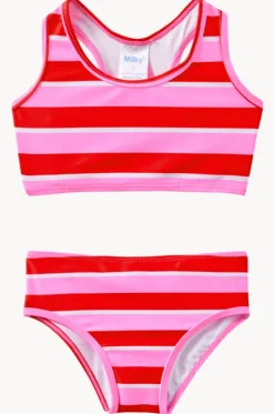 Bikini Sets^Milky Girls Candy Stripe Crop Set Red/Pink