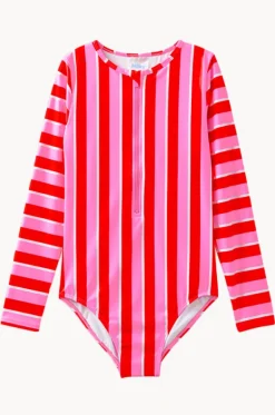 Rashies & Sunsuits^Milky Girls Candy Stripe Sunsuit Red/pink