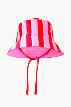 Hats^Milky Girls Candy Stripe Swim Hat Red/pink
