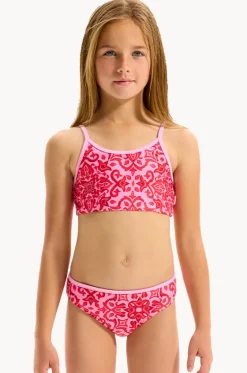 Bikini Sets^Seafolly Girls Girls Capri Tile Crop Set Red/Pink