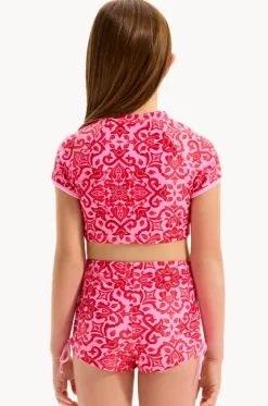 Rashies & Sunsuits^Seafolly Girls Girls Capri Tile Suntop Set Red/Pink