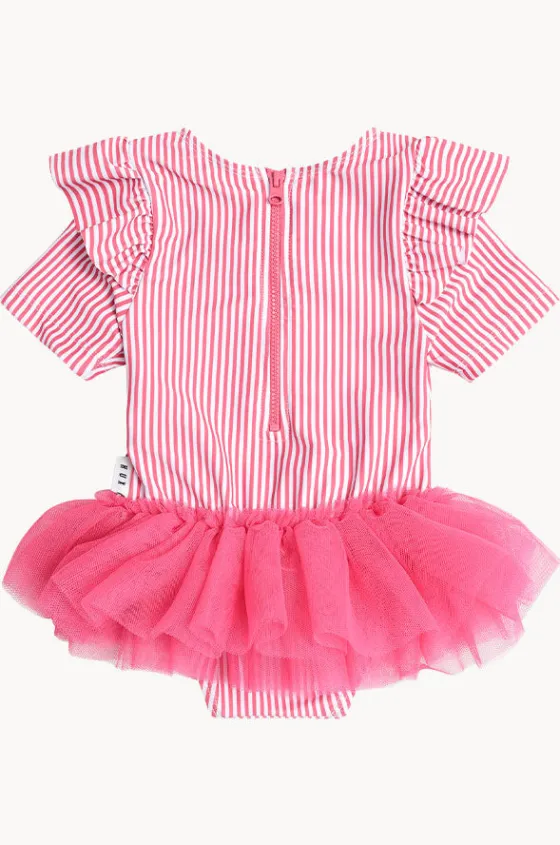 Rashies & Sunsuits^Huxbaby Girls Pie Stripe Ballerina Sunsuit Cherry
