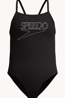 One Pieces^Speedo Girls Classic Logo One Piece Black