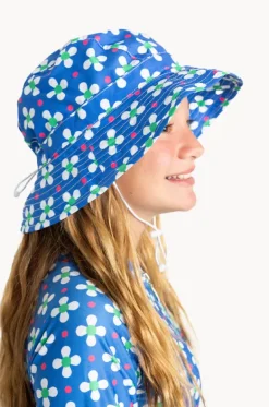 Hats^Babes In The Shade Girls Clover Sunhat Blue/white