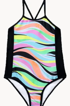 One Pieces^Salty Ink Girls Coastal Wave One Piece Neon