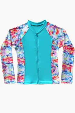 Rashies & Sunsuits^Salty Ink Girls Cosmik Crush Long Sleeve Suntop Blue/multi