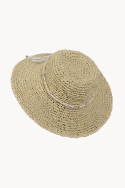 Hats^Cherry Red Girls Crochet Shell Trim Hat Natural