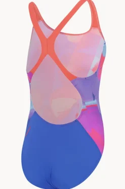 One Pieces^Speedo Girls Digital Allover Powerback One Piece Blue/purple