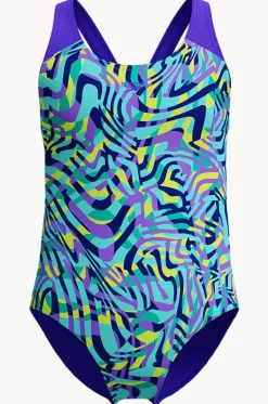 One Pieces^Speedo Girls Digital Allover Splashback One Piece Indigo