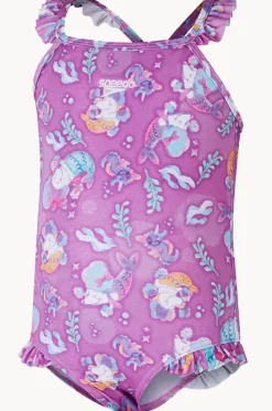 One Pieces^Speedo Girls Digital Frill Thinstrap One Piece Violet