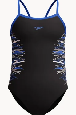 One Pieces^Speedo Girls Duo Logo Placement Thinstrap Muscleback One Piece BLACK