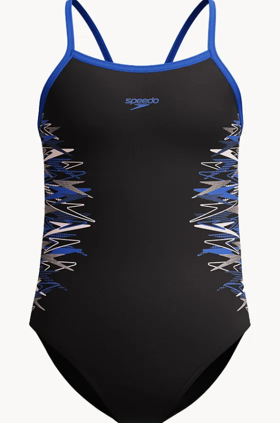 One Pieces^Speedo Girls Duo Logo Placement Thinstrap Muscleback One Piece BLACK