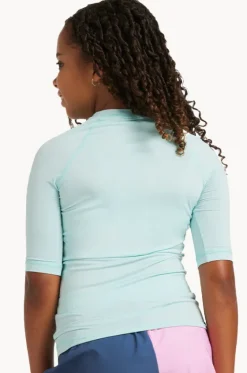 Rashies & Sunsuits^Roxy Girls Essential Short Sleeve Suntop Blue