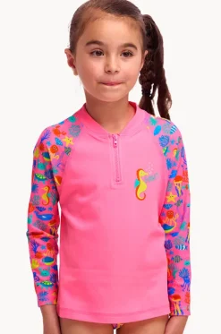 Rashies & Sunsuits^Funkita Girls Fishilicious Zippy Suntop Pink/multi