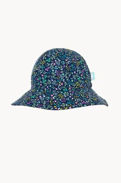Hats^Acorn Girls Fleur Wide Brim Sunhat Navy/multi