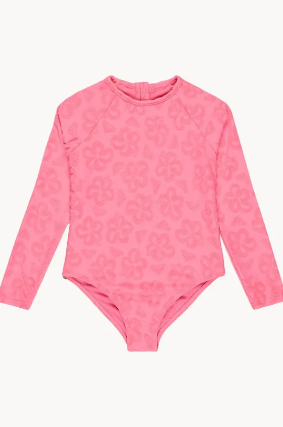 Rashies & Sunsuits^Roxy Girls Flip Flower Long Sleeve Sunsuit Pink