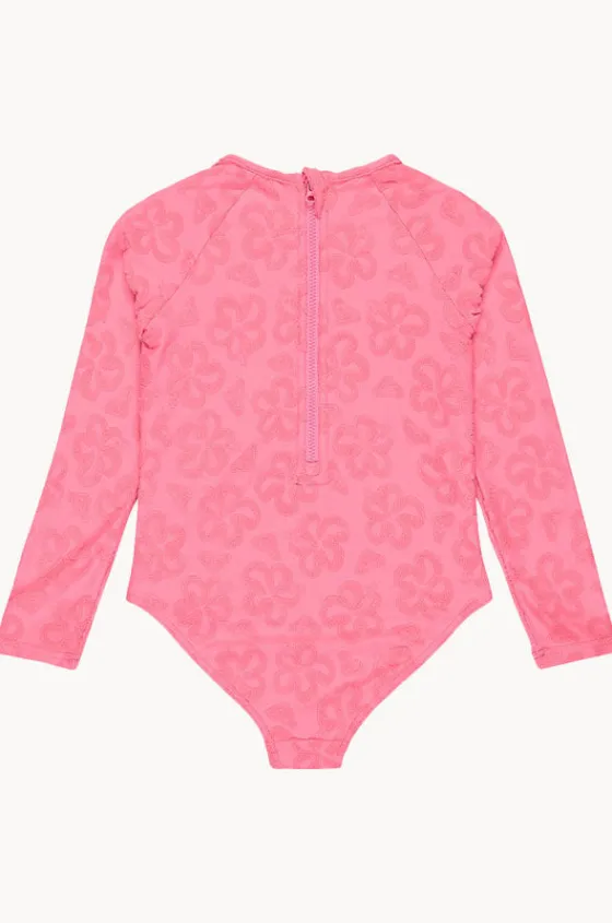 Rashies & Sunsuits^Roxy Girls Flip Flower Long Sleeve Sunsuit Pink