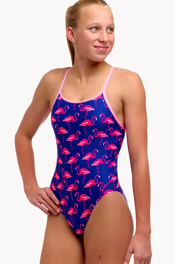 One Pieces^Funkita Girls Flocked Up Diamond Back One Piece Purple/pink