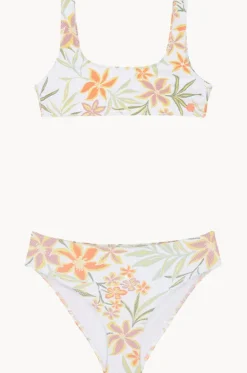 Bikini Sets^Roxy Girls Floral Horizon Bralette Set WHITE