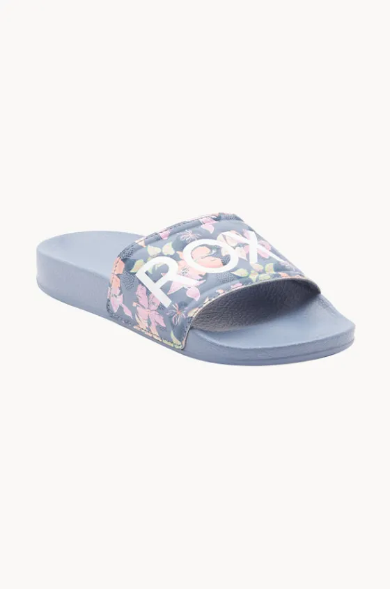 Footwear^Roxy Girls Floral Slippy II Slide Dusty Blue