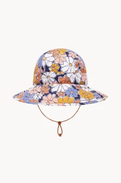 Hats^Babes In The Shade Girls Flower Power Sunhat Purple/orange