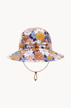 Hats^Babes In The Shade Girls Flower Power Sunhat Purple/orange
