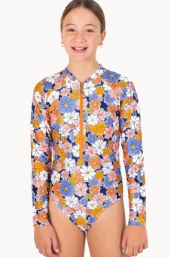 Rashies & Sunsuits^Babes In The Shade Girls Flower Power Sunsuit Purple/orange