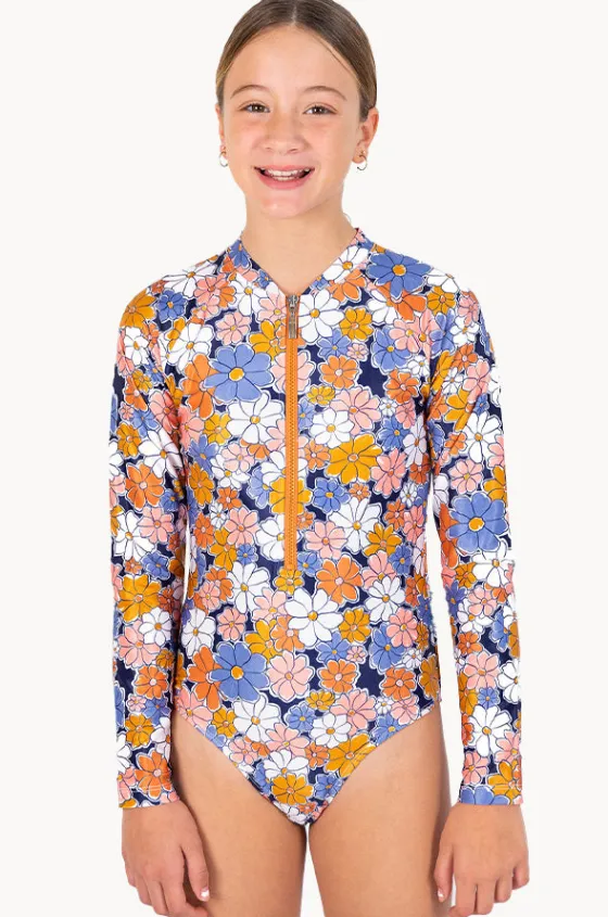 Rashies & Sunsuits^Babes In The Shade Girls Flower Power Sunsuit Purple/orange