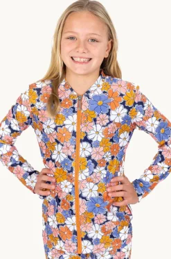 Rashies & Sunsuits^Babes In The Shade Girls Flower Power Suntop Purple/orange