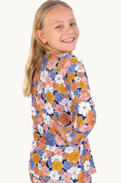 Rashies & Sunsuits^Babes In The Shade Girls Flower Power Suntop Purple/orange