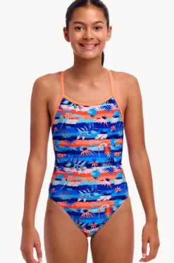 One Pieces^Funkita Girls Forever Fossil Single Strap One Piece Blue/orange